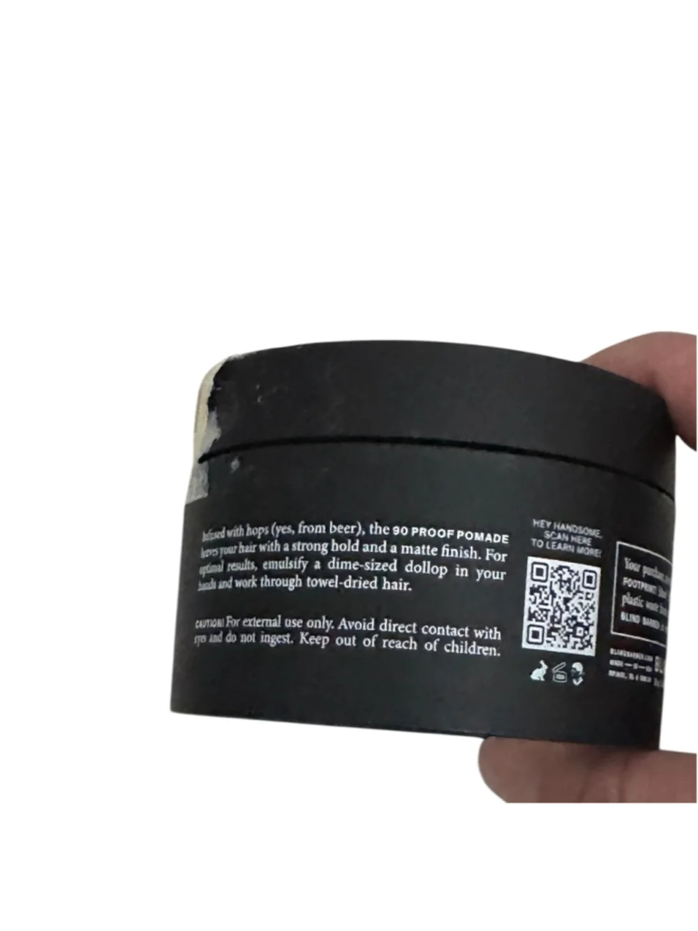 New Blind Barb 90 Proof Pomade Tonka Bean Strong Hold, Matte Finish